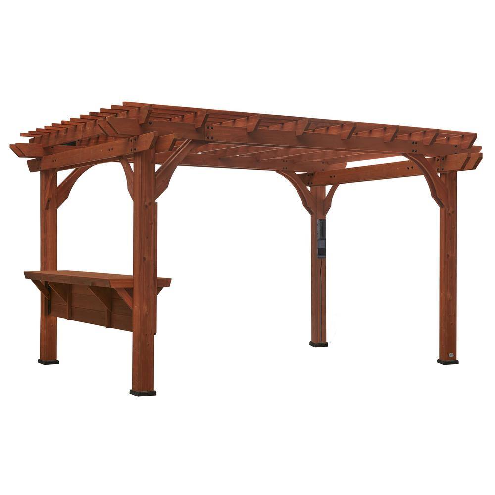 Backyard Discovery Ashland 10 ft. x 14 ft. Cedar Pergola with Bar