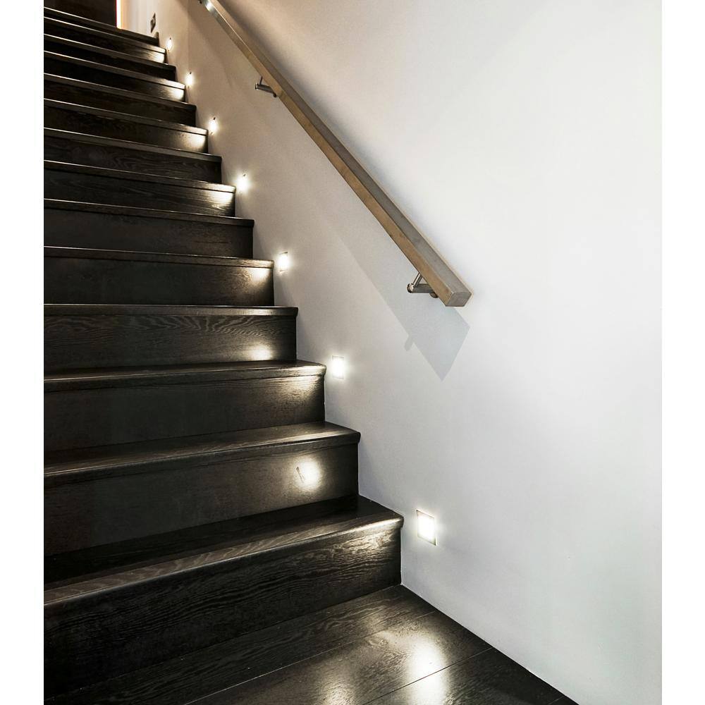 Sleek Square LED Step Light for Indoor/Outdoor, Black Finish