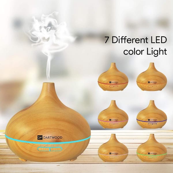 DARTWOOD Premium Ultrasonic Aroma Diffuser & Humidifier - Essential Oil &  Mist Vaporizer with 7-Lighting Modes & 4-Timers (300ml) AromaDiffuserUS -  The Home Depot