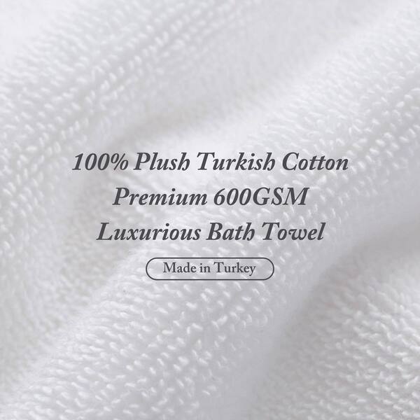MADISON PARK Signature Turkish 6-Piece White Cotton Bath Towel Set