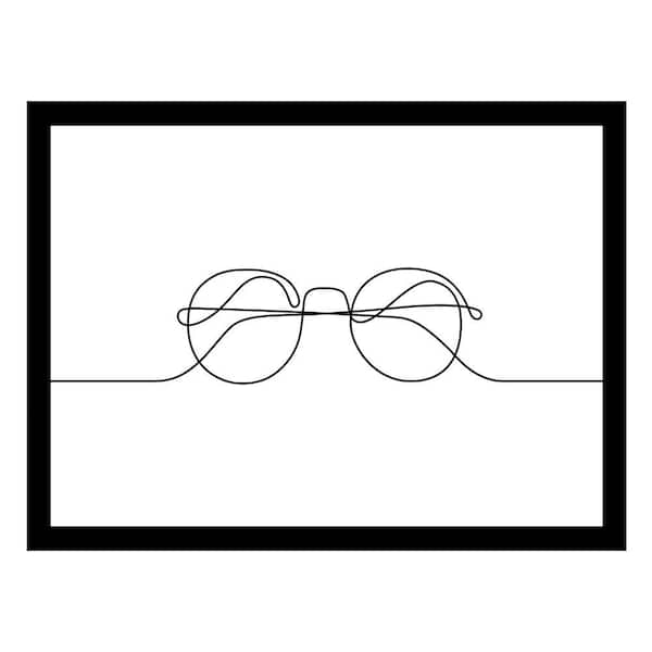 VENICE BEACH Collections Glasses Line Art by Unknown 1 Piece Framed Graphic Print Abstract Poster Art Print 18 in. x 14 in.