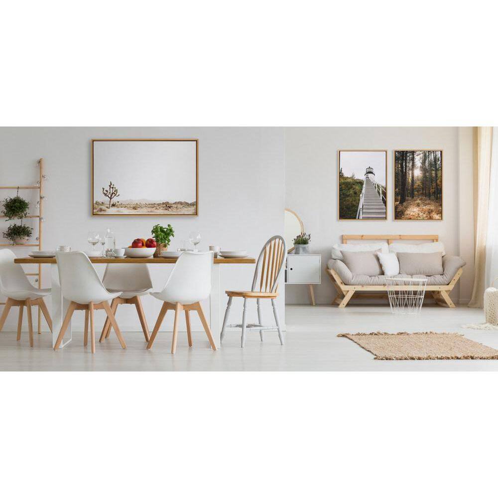 Natural Framed Joshua Tree Desert Canvas Print, 28x38