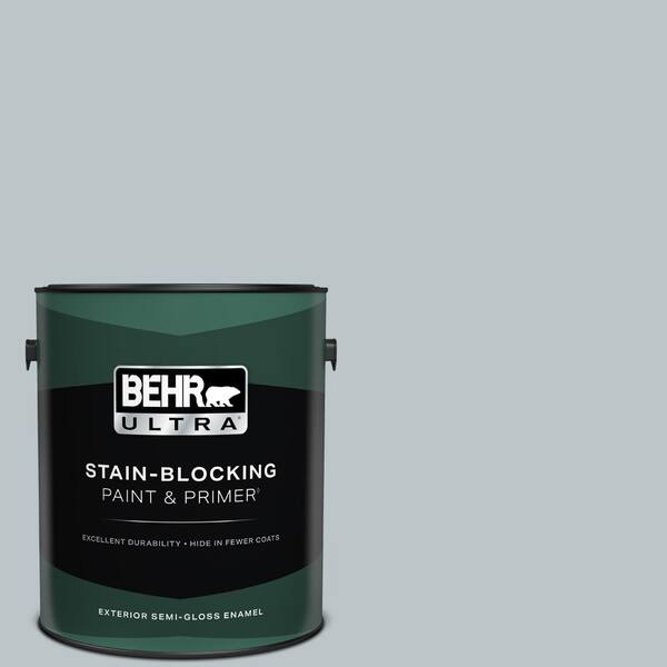 BEHR ULTRA 1 gal. #N490-2 Icicles Semi-Gloss Enamel Exterior Paint & Primer