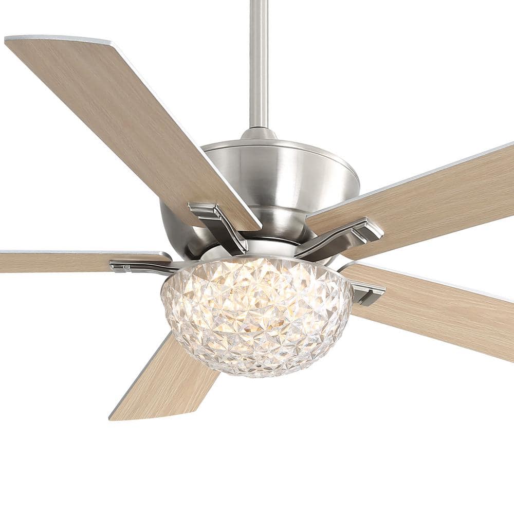 Lamober Irving 52 in. Integrated LED Indoor Satin Nickel Ceiling Fan