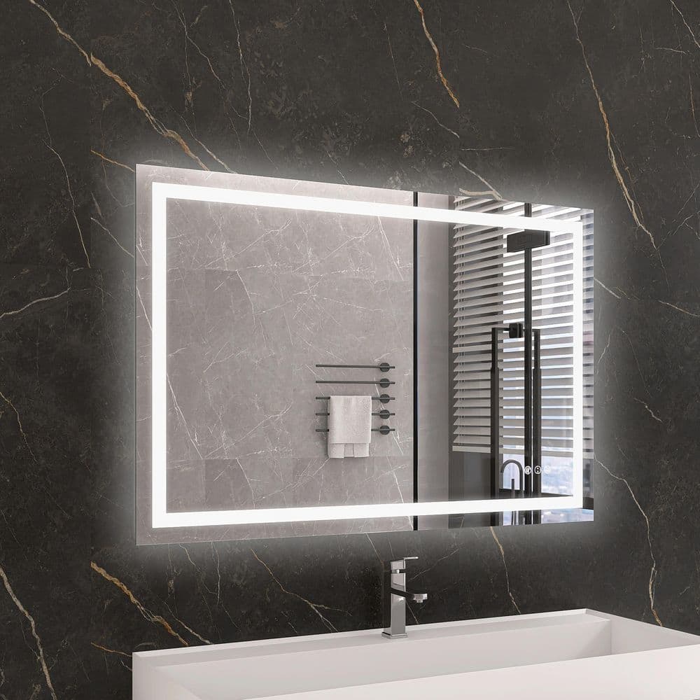KariMo 48 in. W x 32 in. H Rectangular Frameless Wall Bathroom Vanity Mirror with Backlit Front Light, Dimmable price history on PriceWatchPro