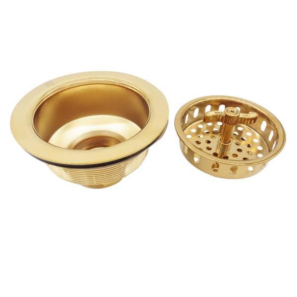 Unlacquered Brass Disposer Flange with Removable Basket Strainer, Hand