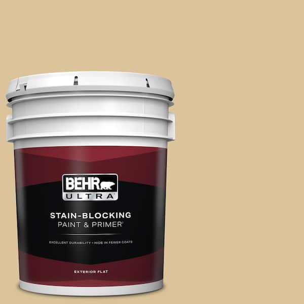 BEHR ULTRA 5 gal. #S310-3 Natural Twine Flat Exterior Paint & Primer