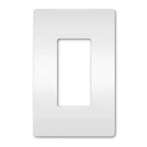 radiant 1-Gang Decorator/Rocker Plastic Screwless Wall Plate with Microban Antimicrobial Protection, White