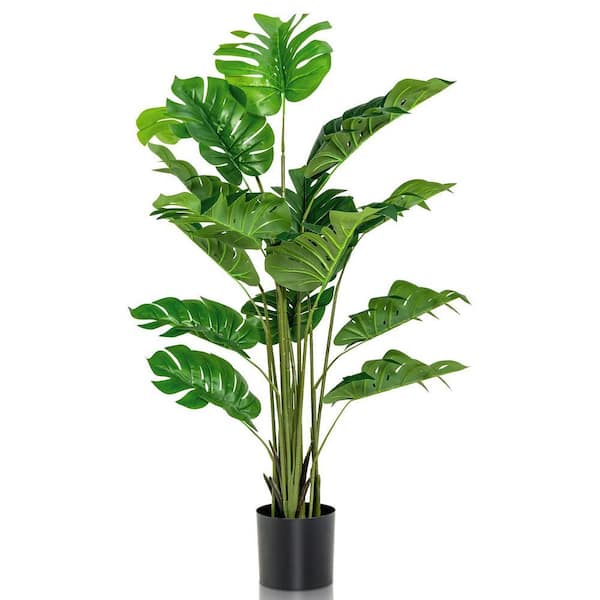 5 ft. Artificial Tree Faux Monstera Deliciosa Plant for Home Indoor and Outdoor with 15-Split Leaves Faux