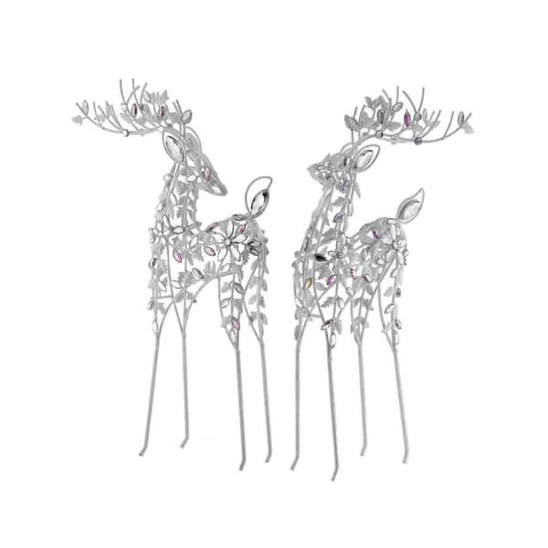 19.5 in. Glitter Wire Jewel Deer Set of 2