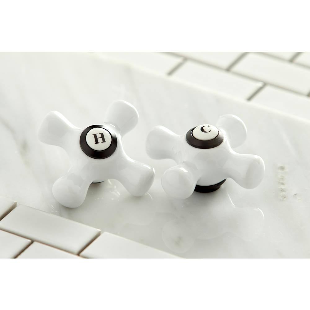 Oil Rubbed Bronze Wall-Mount Kitchen Faucet with Pull-Down Sprayer