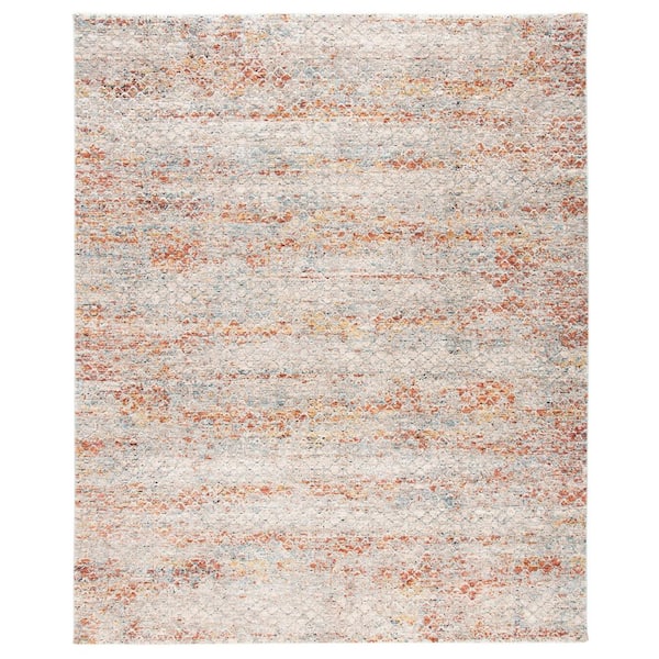 Valencia 8 ft. x 10 ft. Beige/Rust Marble Trellis Area Rug