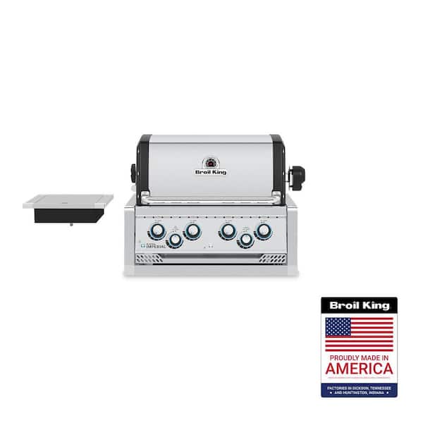 Imperial S 490 4-Burner Built-In Propane Gas Grill Head with Side Burner and Rear Rotisserie Burner