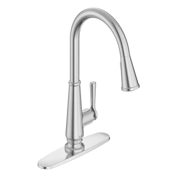 Palestra Single Handle Pull Down Sprayer Kitchen Faucet with Dual Spray in Stainless Steel