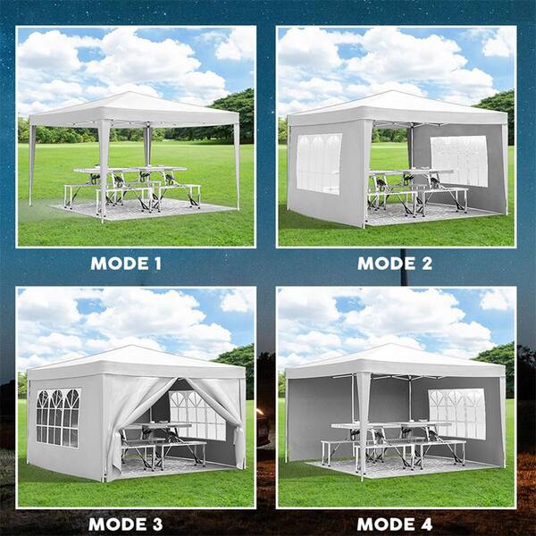 ITOPFOX 10 ft. x 10 ft. Outdoor White Pop Up Canopy, Folding