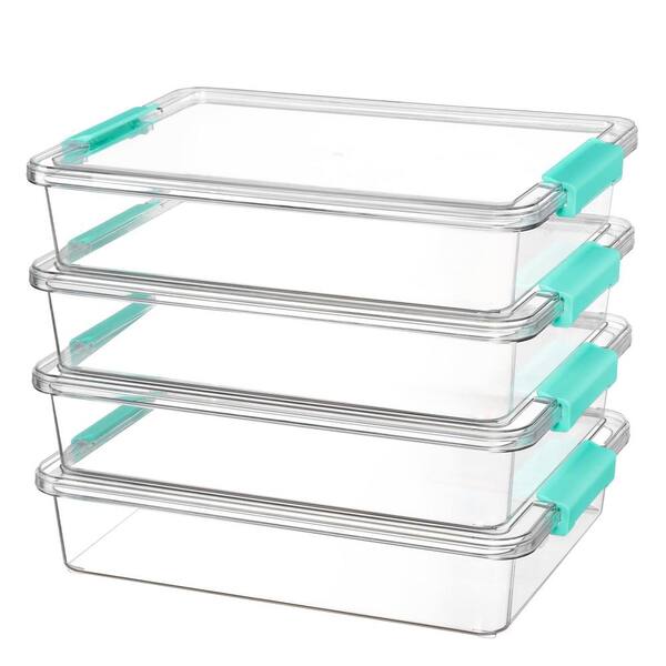 Sterilite Modular Latch Box With Lid – Small, 2.7 Qt – Titanium (2-Pack) – Stackable Storage