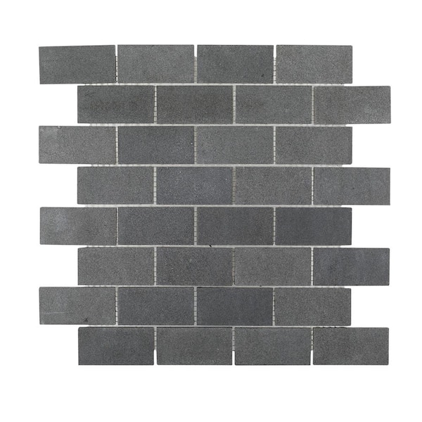 Jeffrey Court Whiskey Stones Gray 12.125 in. x 12.5 in. Interlocking Honed Basalt Wall and Floor Mosaic Tile (1.052 sq. ft./Each)