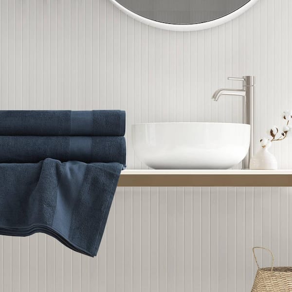 510 Design Premium Turkish Cotton 6-Piece Navy Solid Bath Towel Set