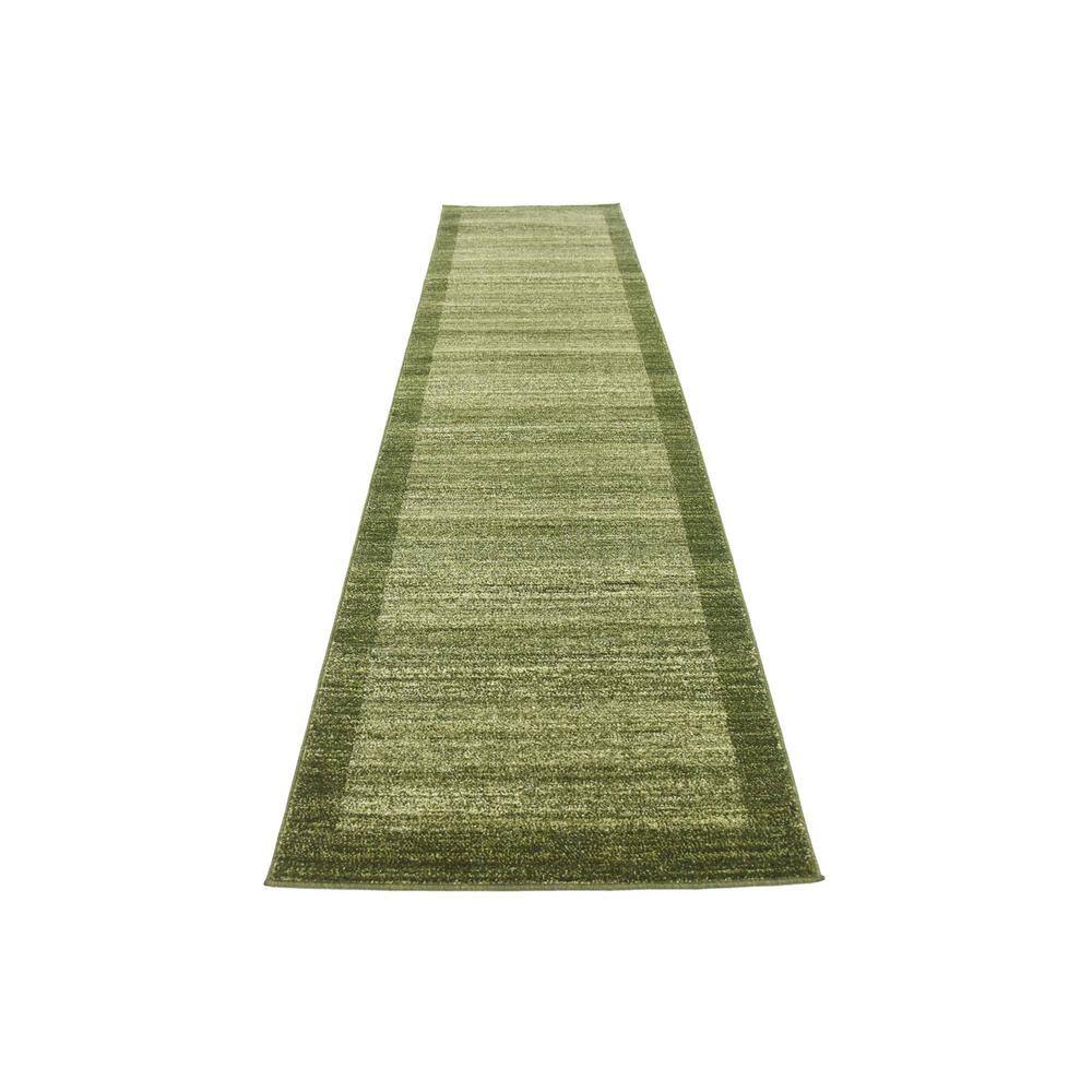 Light Green Synthetic Tufted Reversible Runner Rug