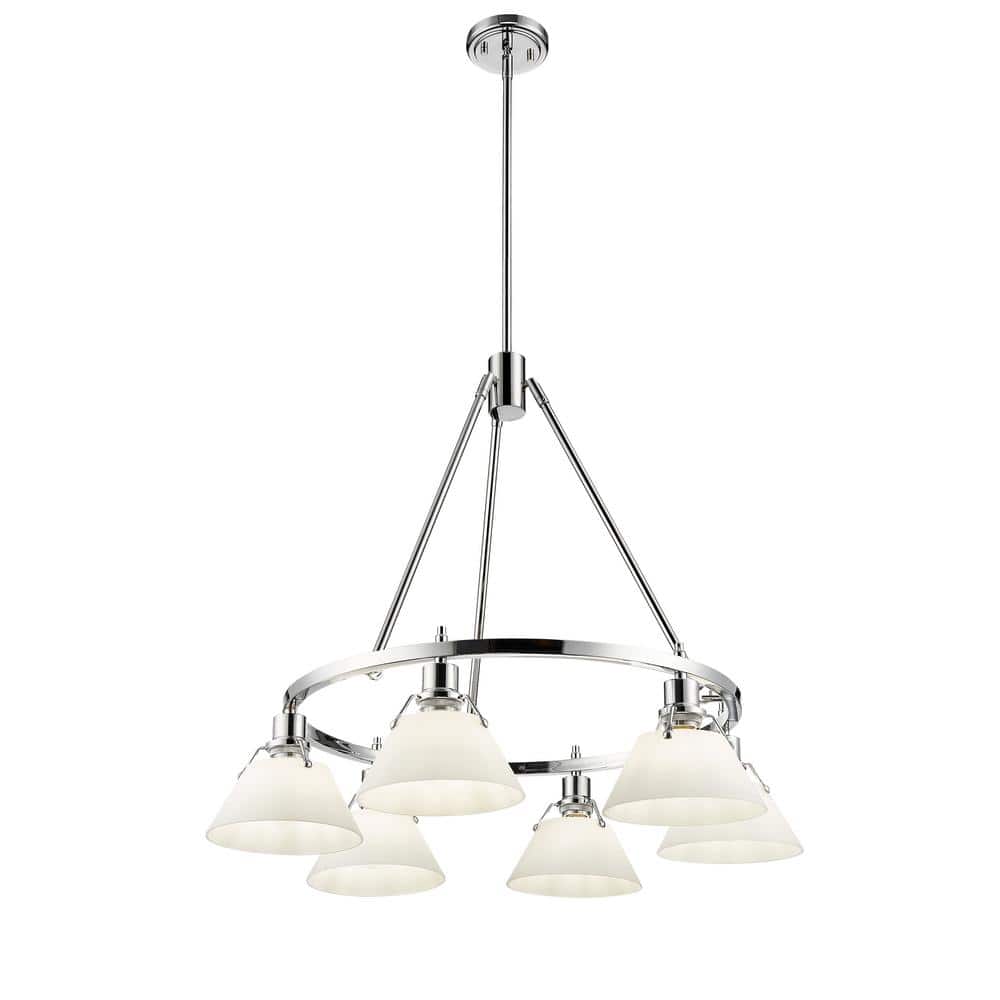 Orwell 6-Light Chrome and Opal Glass Chandelier price history on PriceWatchPro