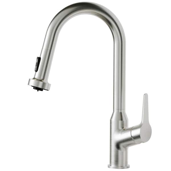 Scottsdale 16 in.Tall Single Handle Pull Down Sprayer Kitchen Faucet with 360° Spout Swivel in Spot-Free Stainless Steel