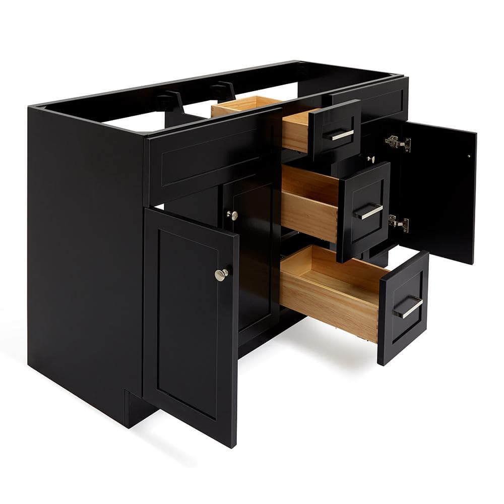 Hamlet 60'' Black Double Freestanding Bathroom Vanity Cabinet