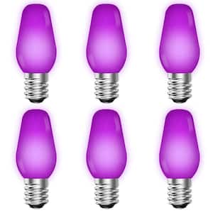 0.5-Watt C7 LED Purple Replacement String Light Bulb Shatterproof Enclosed Fixture Rated UL E12 Base (6-Pack)
