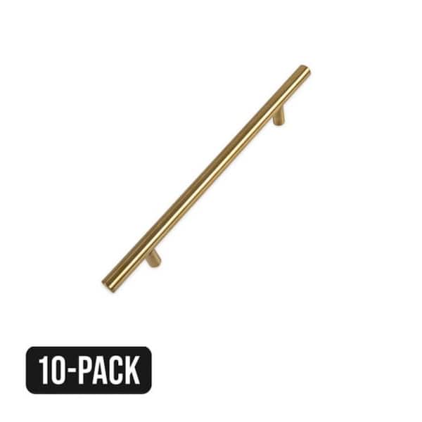 10-Pack Hollis 7-9/16 in. (192mm) Brushed Gold Cabinet Bar Pulls