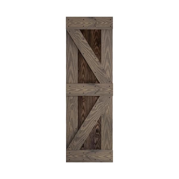 COAST SEQUOIA INC Coast Sequoia Embossing K Series 24 in. x 84 in. Kona Coffee/Smoky Gray Knotty Wood Sliding Door Slab