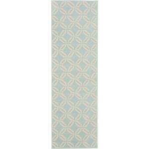 Jubilant Green 2 ft. x 7 ft. Moroccan Farmhouse Runner Rug