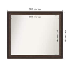 Lara Bronze 40.5 in. W x 34.5 in. H Custom Non-Beveled Wood Framed Bathroom Vanity Wall Mirror