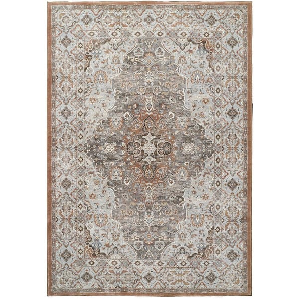 Ancient Garden 5 ft. 3 in. X 7 ft. 7 in. Beige/Multi Oriental Indoor Area Rug