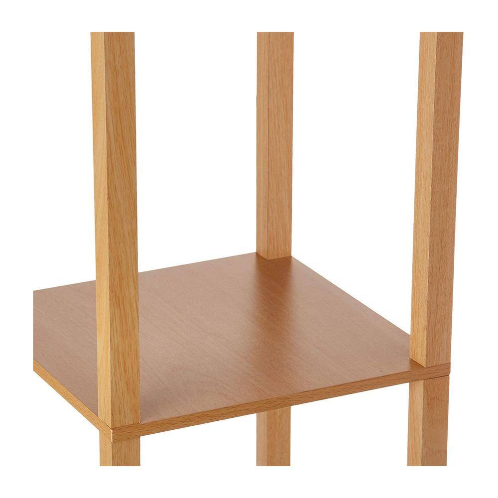 Maxwell Adjustable 63'' Natural Wood Floor Lamp with Shelves