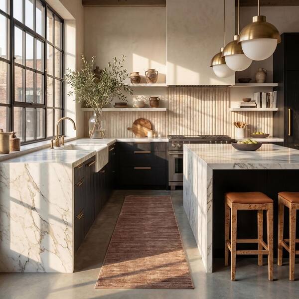 Vision Brown 2 ft. x 8 ft. Solid Runner Rug