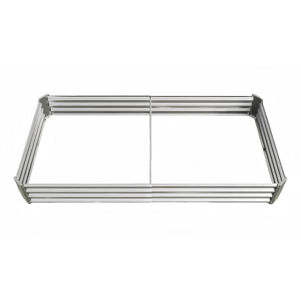 HumblePleb 91.34 in. x 44.69 in. x 11.81 in. Rectangle Metal Raised Garden Bed in Silver