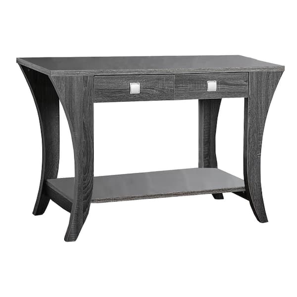 Benjara 48 in. Gray Standard Rectangle Wood Console Table with 2-Drawers