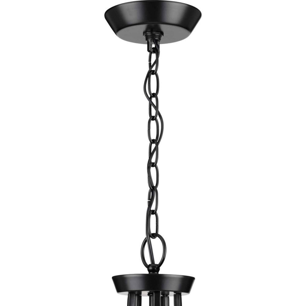 Modern Lassiter 26'' Matte Black Nickel-Accented Glass Foyer Light