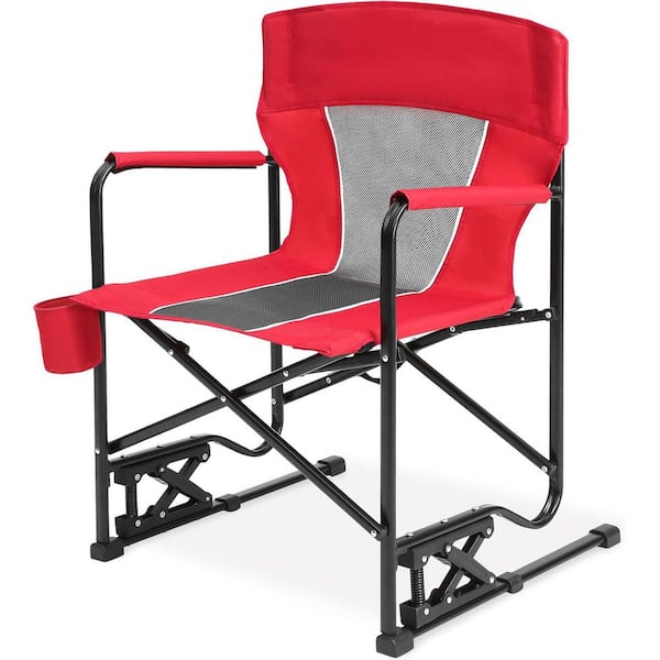 Red Heavy-Duty 600D Oxford Fabric Camping Outdoor Chairs with Folding and Reinforced Steel Frame