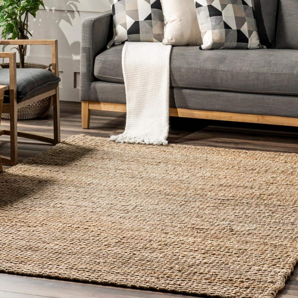 Handcrafted Natural Jute 8' x 10' Rectangular Area Rug