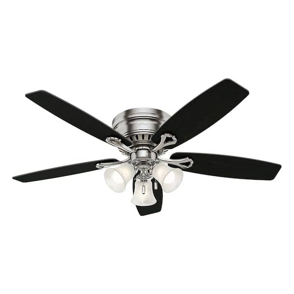 Oakhurst 52 in. LED Indoor Low Profile Brushed Nickel Ceiling Fan with Light Kit