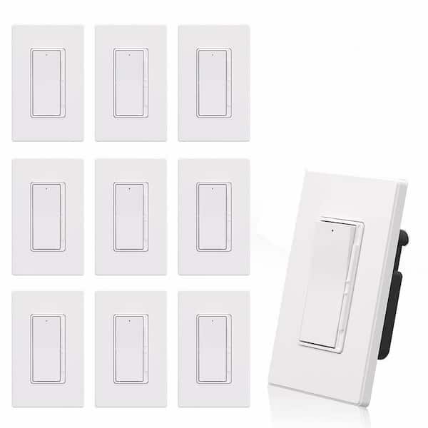 Yichuhaoxi Digital Dimmer Series 1 Gang Matte White Toggle Configuration Polycarbonate Standard Wall Plate (10-Pack)