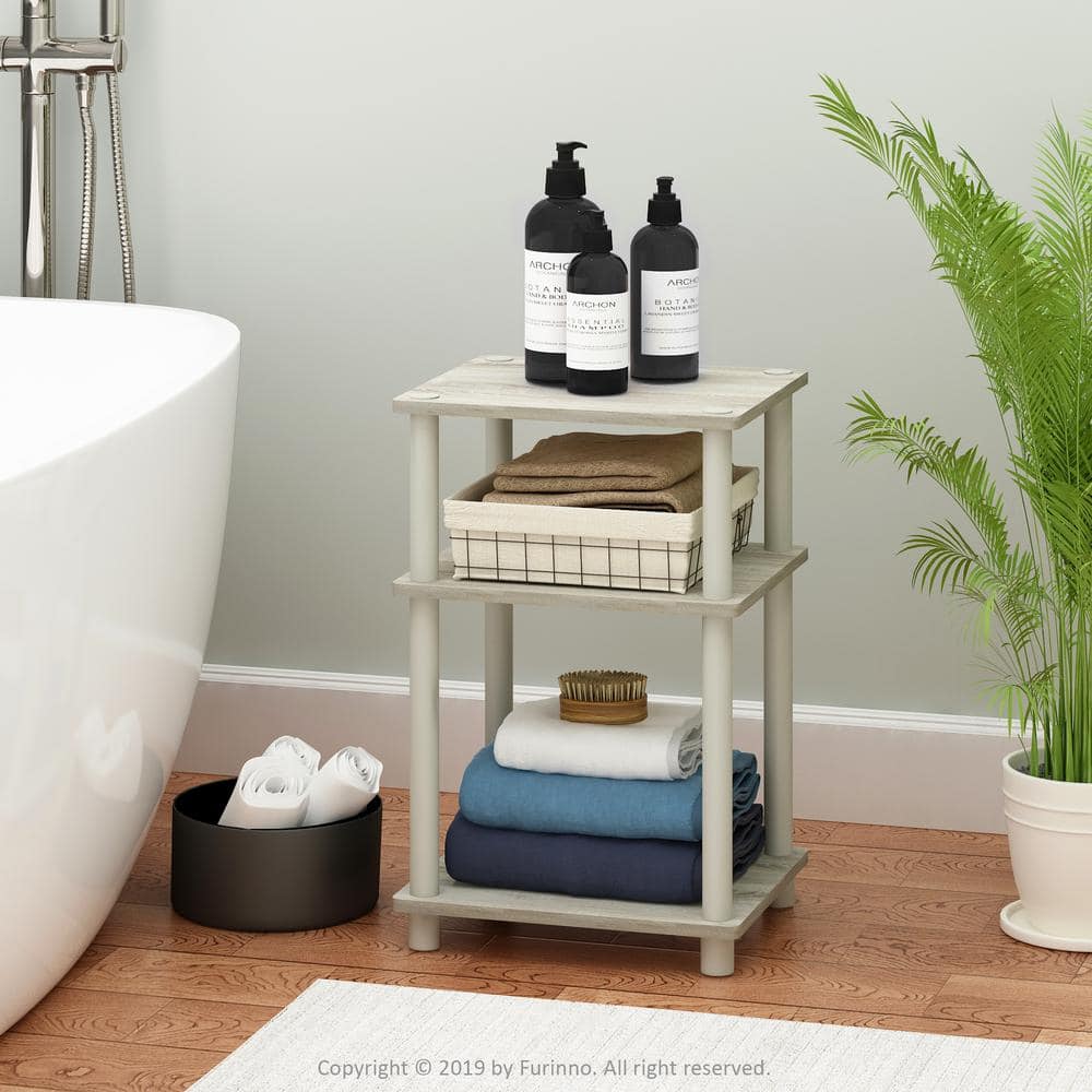 Sonoma Oak and White 3-Tier Modern End Table