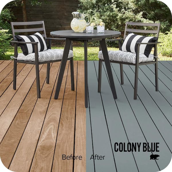 1 gal. #SC-119 Colony Blue Solid Color Waterproofing Exterior Wood Stain and Sealer