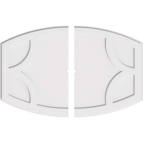 Ekena Millwork 40 in. W x 26-5/8 in. H x 1 in. ID x 1 in. P Kailey Architectural Grade PVC Contemporary Ceiling Medallion (2-Piece)
