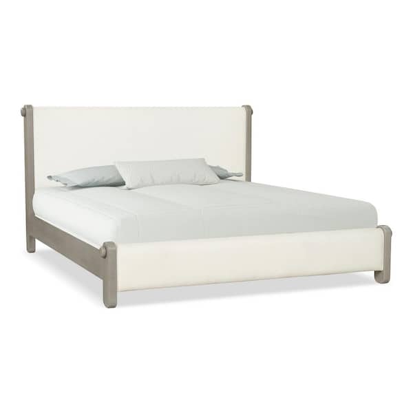 Susan Brown Wood Frame Queen Panel Bed with Upholstered Headboard and Footboard