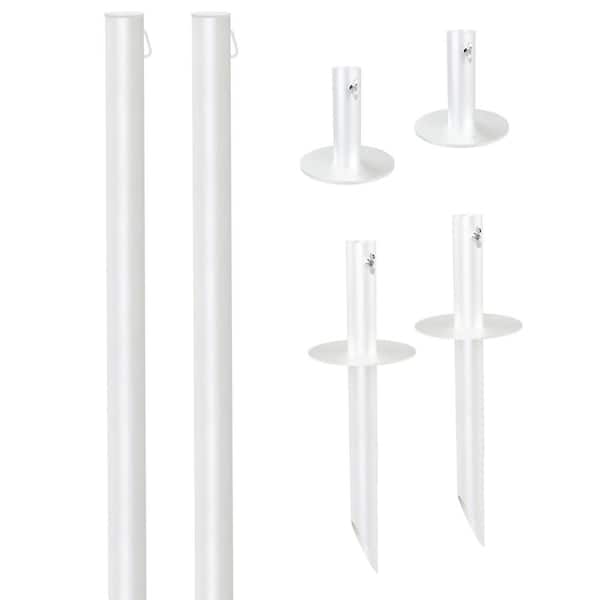 EXCELLO GLOBAL PRODUCTS Two 10 ft. White String Light Poles EGP-HD-0359-WHT  - The Home Depot