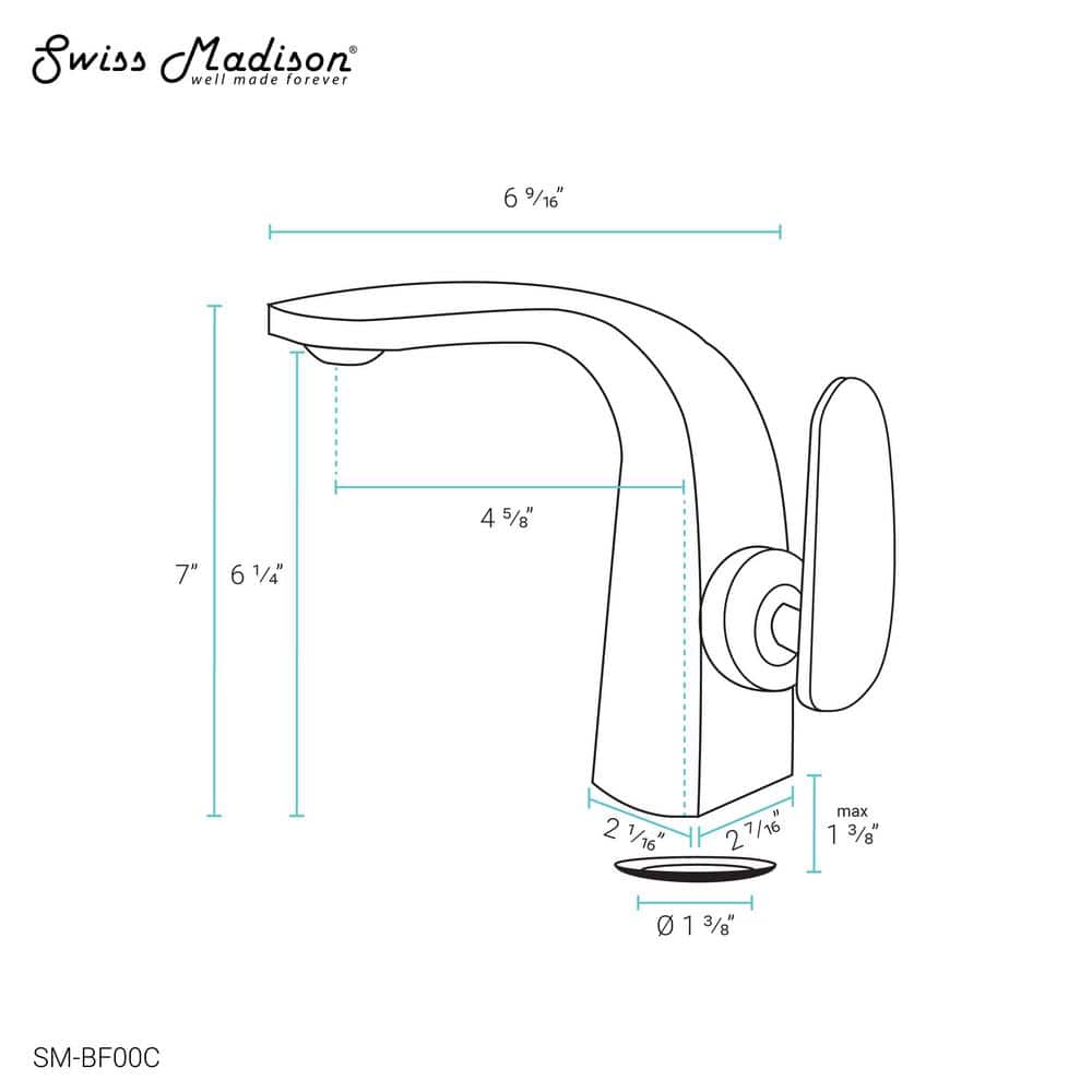 Château Chrome Single Hole Single-Handle Bathroom Faucet
