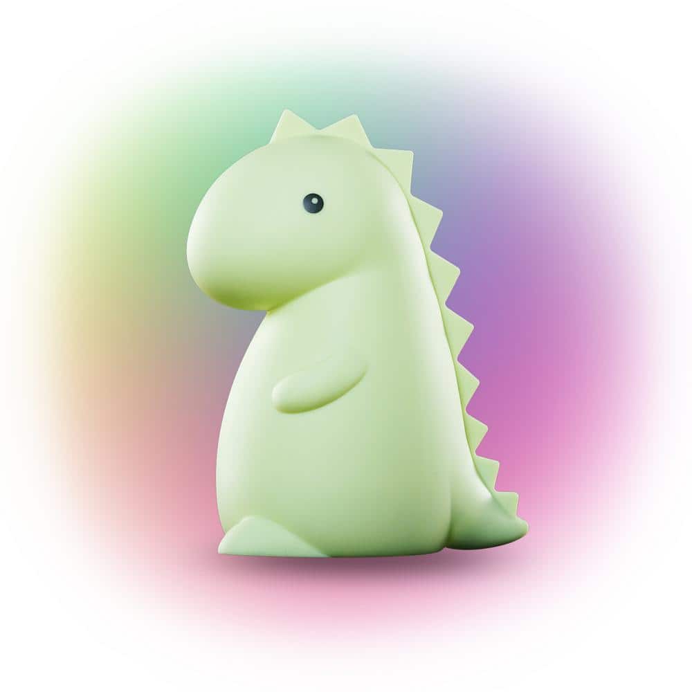 Tommy Dinosaur Tik Tok Night Light White Multicolor Changing Rechargeable Globe 