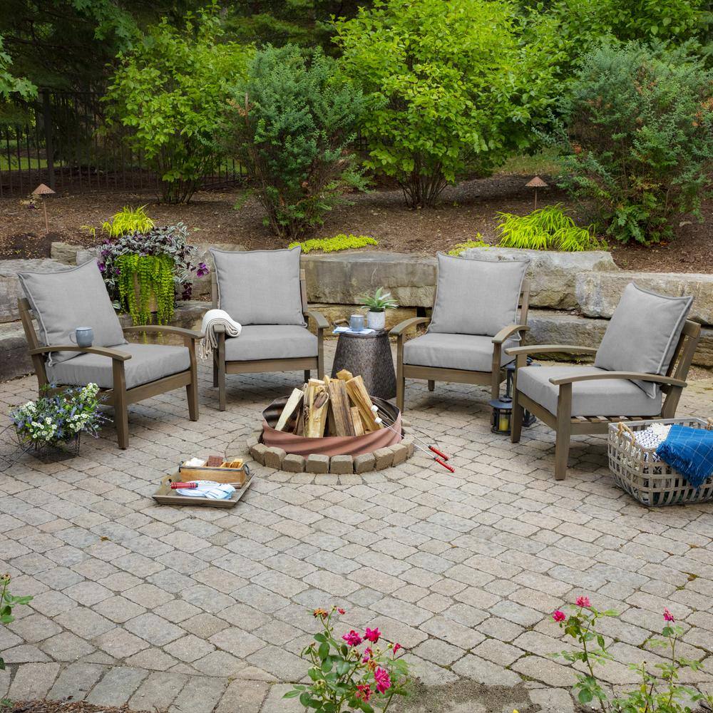 Paloma Woven Gray Deep Seat Outdoor Cushion Set