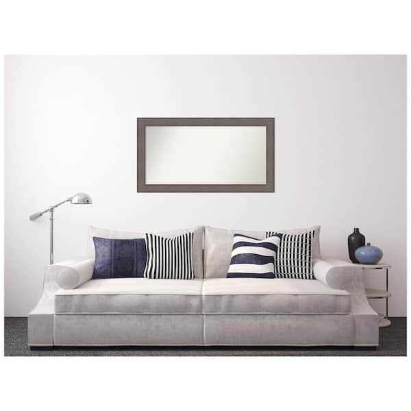 Amanti Art Medium Rectangle Distressed Brown Modern Mirror (26.25 in. H x 48.25 in. W)